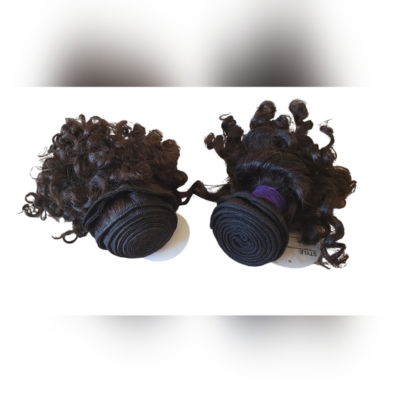10 inch Curley Hair Extensions New with Tags and Used Set of 4 Brown and Black - Picture 1 of 2